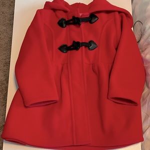 NWOT Toddler girl’s red hooded fleece jacket. Size 2T 100% polyester. Like new